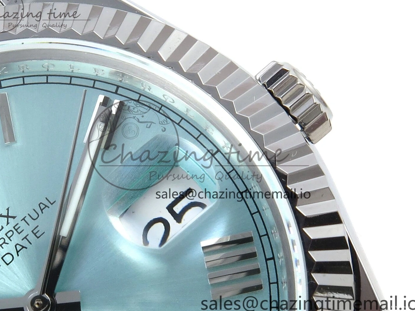 0403 Day Date 128239 36mm SS KF 1:1 Best Edition Tiffany Blue Roman Dial On President Bracelet A2836 (Gain Weight) Durable 639